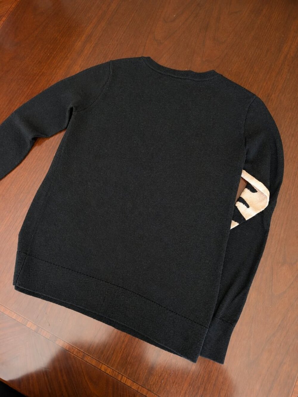 Sonia Rykiel Black Flower Intarsia Sweater Wool Blend S